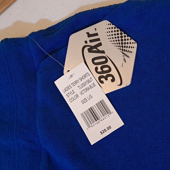 Ladies Terry cloth knit shorts by 360 Air NWT - blue - Picture 3 of 6